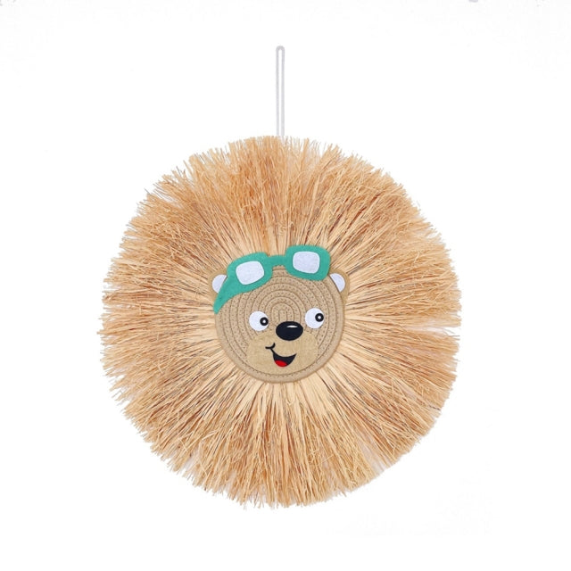 Raffia Animal Face Wall Hanging Children Bedroom Decorations