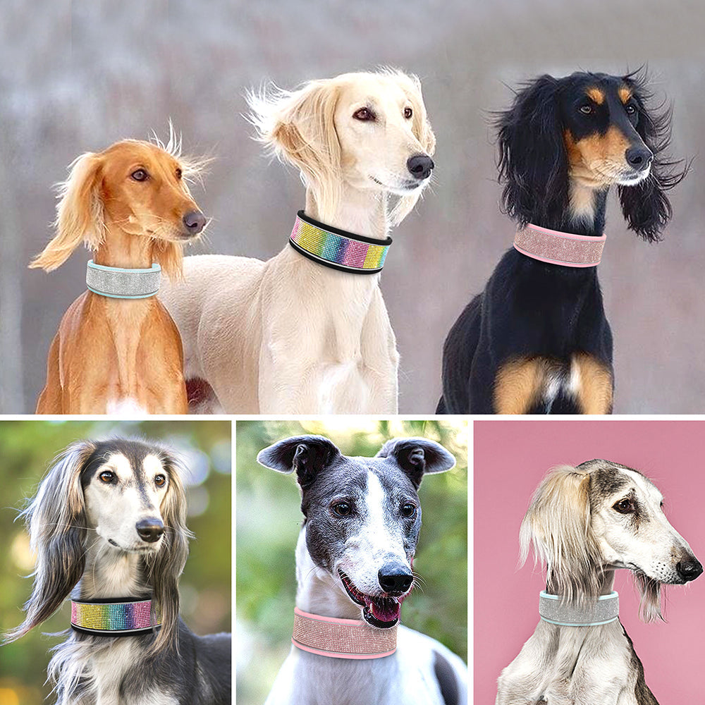 Reflective Bling Rhinestone Diamond Soft Dog Collars