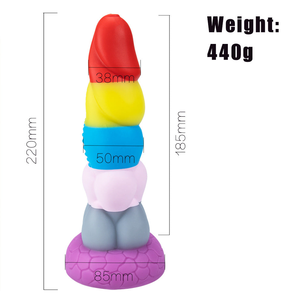 Rainbow Liquid Silicone Suction Cup Colourful Dildo