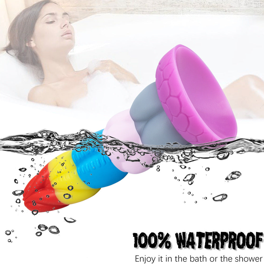 Rainbow Liquid Silicone Suction Cup Colourful Dildo