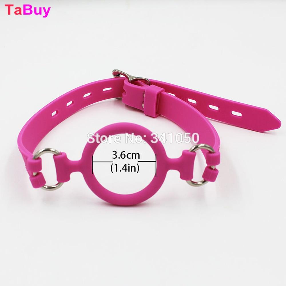 Pink Silicone Open Mouth Gag Oral Sex Ring Bdsm Bondage Restraints