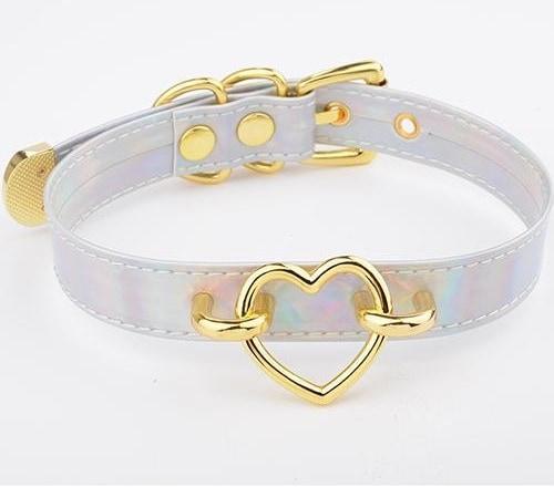 Bdsm Heart Choker Collar Submissive Symbolic Jewelry Kink Fetish