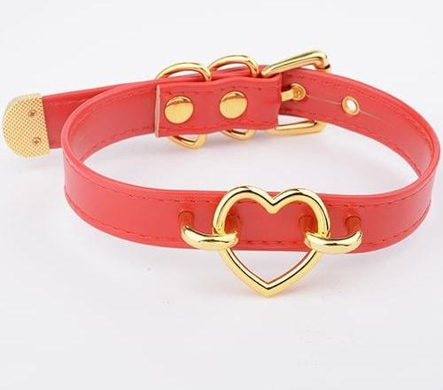 Bdsm Heart Choker Collar Submissive Symbolic Jewelry Kink Fetish