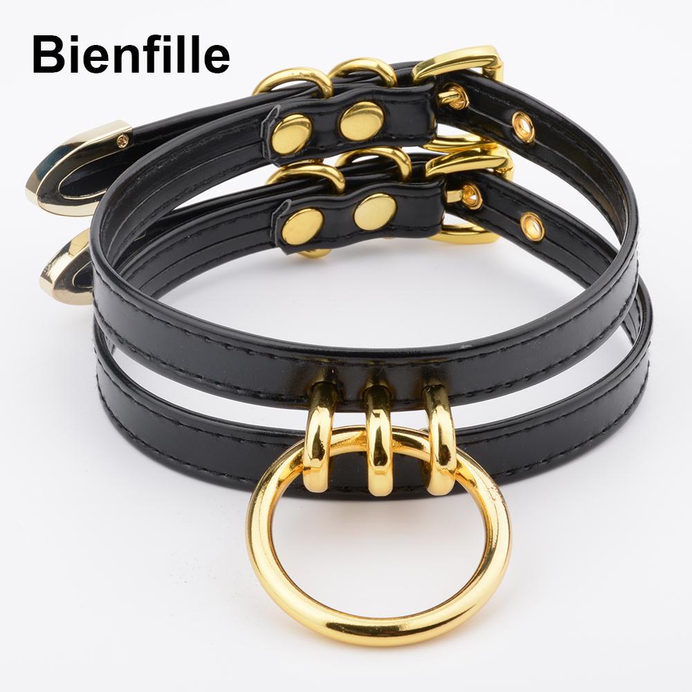 Double Caged Slave Collar Gothic Silver Gold Metal Choker