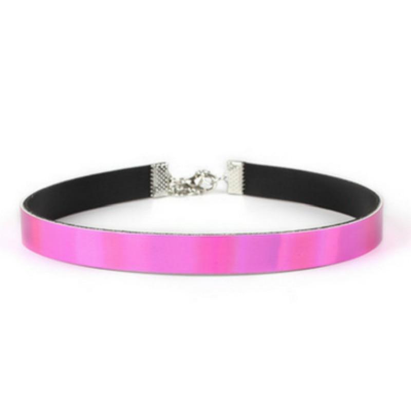 Bdsm Day Collar Holographic Choker Submissive Pu Leather Necklace
