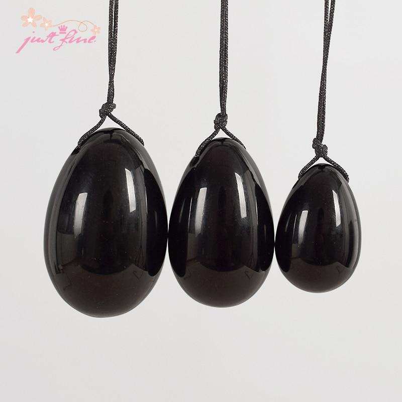 3 / Set Natural Black Obsidian Yoni Egg Kegel Exercise Massage Balls