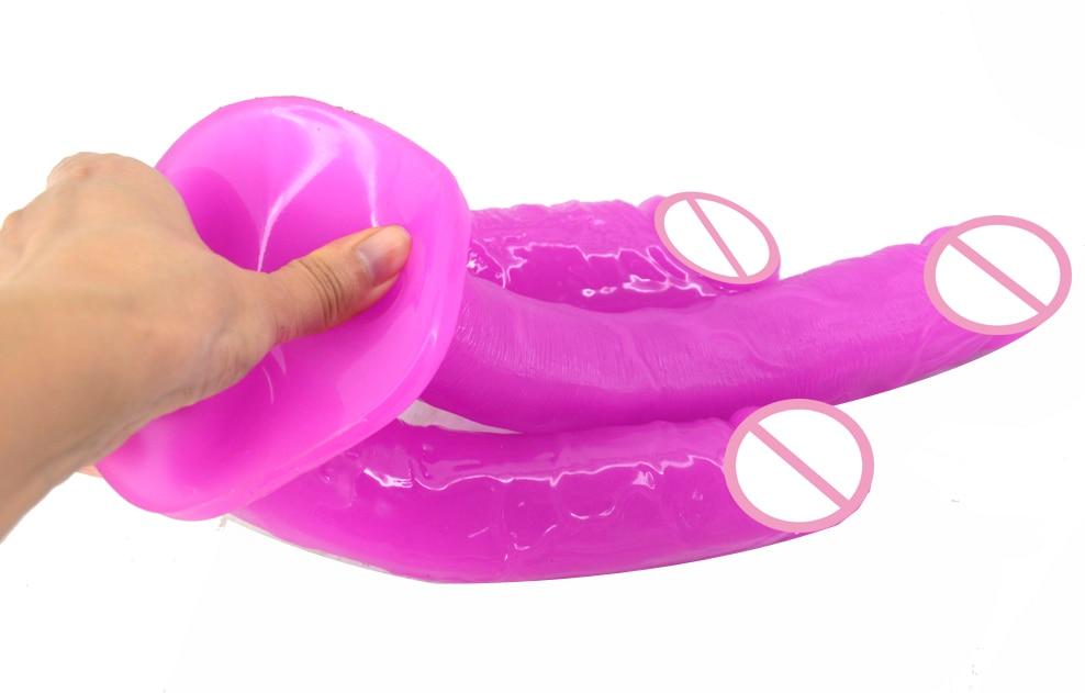 Big Three Dildo Dong Triple Penetration Purple Brown Flesh Realistic Penis Large