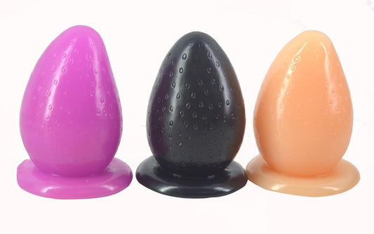 Big Huge Anal Plug With Suction Cup Novelty Strawberry Butt