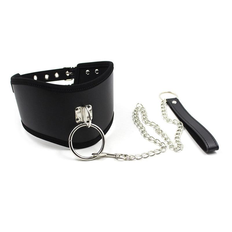 Black Posture Collar With Leash Bondage Kink Fetish Restraints