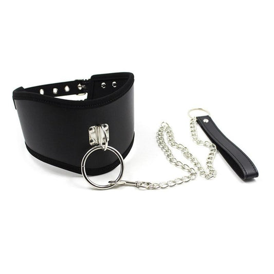 Black Posture Collar With Leash Bondage Kink Fetish Restraints