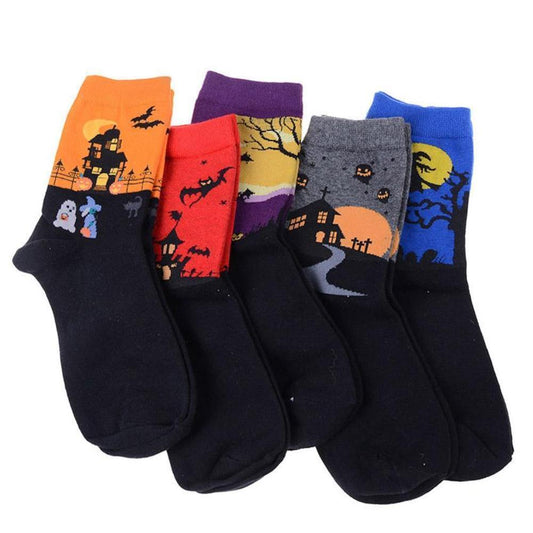 5 Pairs Spooky Sockies