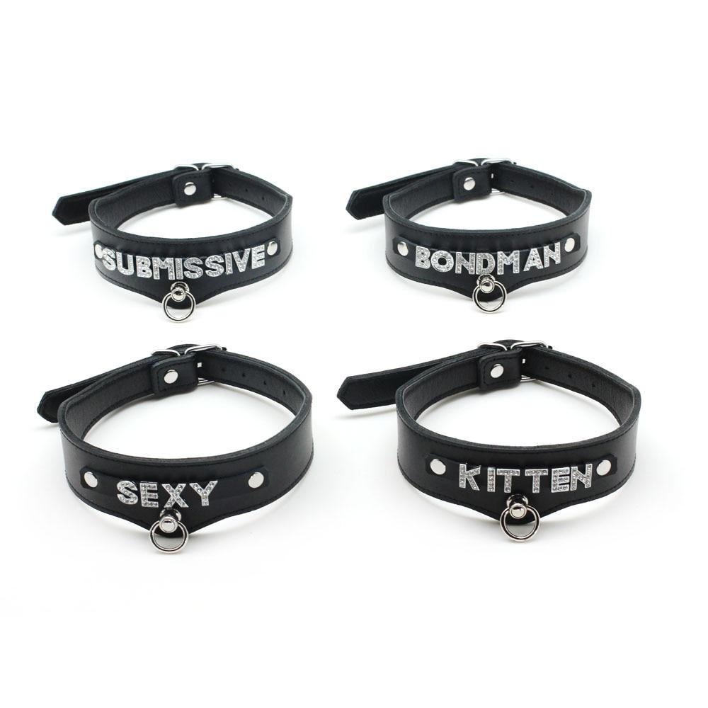 Bdsm Black Leather Adjustable Collar Submissive Sexy Kitten Fetish