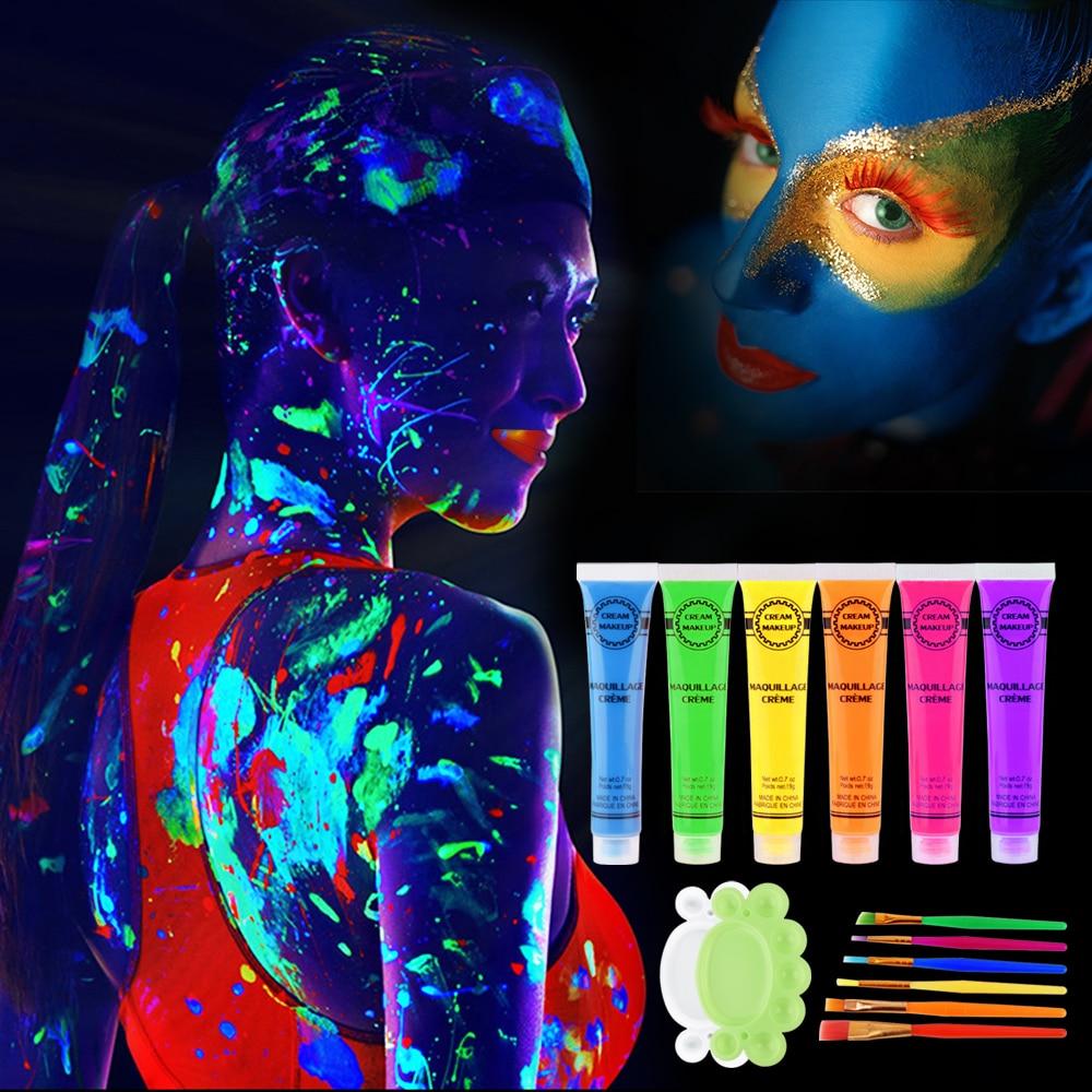 Uv Blacklight Reactive Face Body Glow Paint 6 Pack Kink Bdsm Fetish