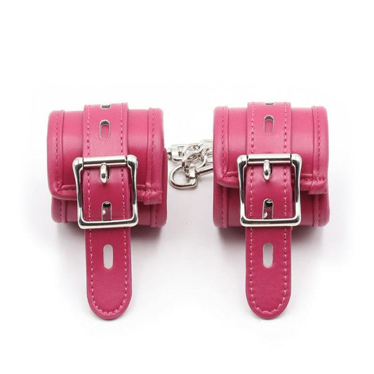 Pink Leather Wrist Or Ankle Cuffs Bdsm Toys Bondage Restraints