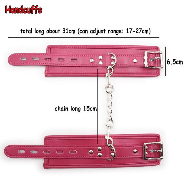 Pink Leather Wrist Or Ankle Cuffs Bdsm Toys Bondage Restraints