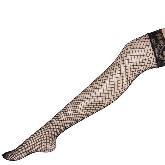 Thigh High Lace Top Fishnet Stockings Sexy Lingerie Erotic Hosiery