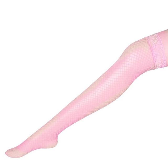 Thigh High Lace Top Fishnet Stockings Sexy Lingerie Erotic Hosiery