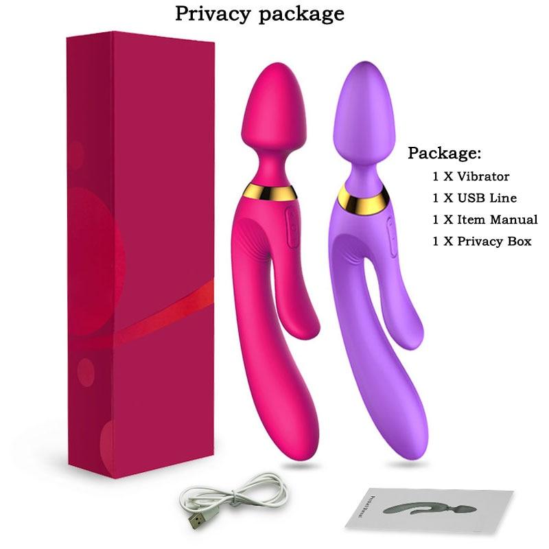 3 Motor Vibrating G Spot Clitoris Anal Double Ended Rabbit Vibrator