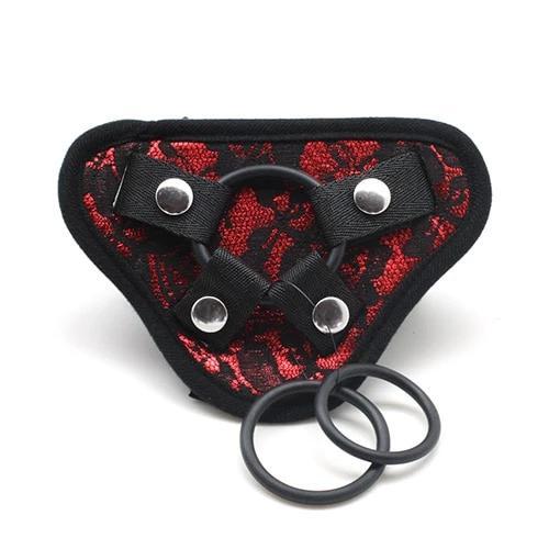 Seduction Black With Lace Strapon Harness Pegging Lesbian Couples