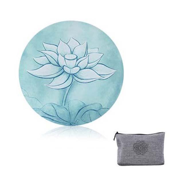 Round Meditation Yoga Mat Printed Foldable Pilates With Storage Bag