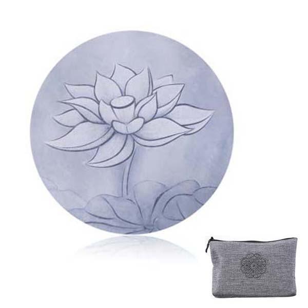 Round Meditation Yoga Mat Printed Foldable Pilates With Storage Bag