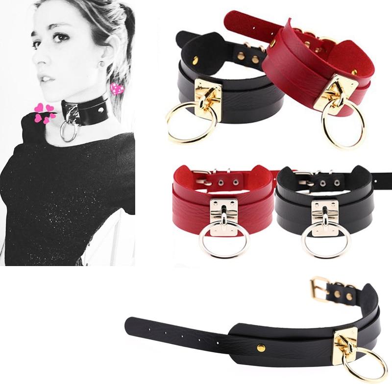 Bdsm Big Ring Collar Black Red Slave Bondage Fetish Kink Restraints