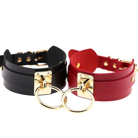 Bdsm Big Ring Collar Black Red Slave Bondage Fetish Kink Restraints