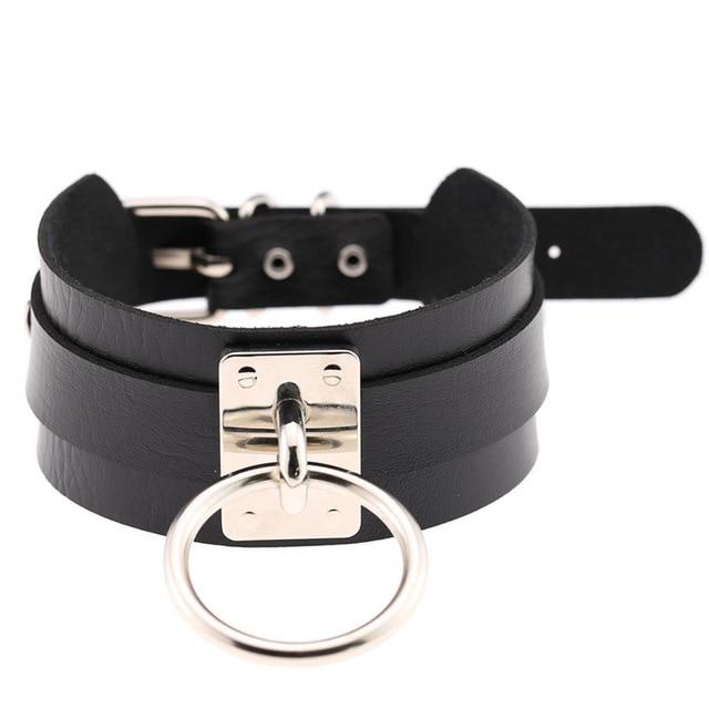 Bdsm Big Ring Collar Black Red Slave Bondage Fetish Kink Restraints