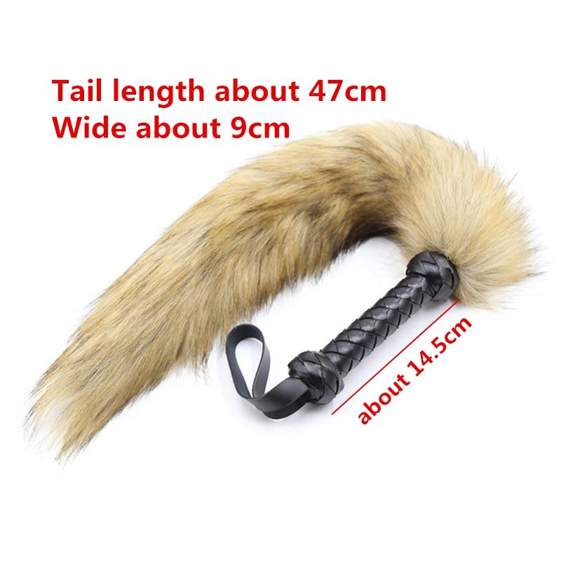 62Cm Soft Fur Tail Spanking Flogger Bdsm Sensation Impact Play