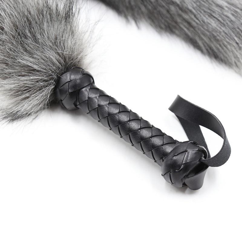 62Cm Soft Fur Tail Spanking Flogger Bdsm Sensation Impact Play