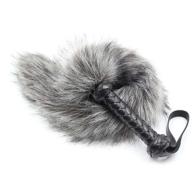 62Cm Soft Fur Tail Spanking Flogger Bdsm Sensation Impact Play