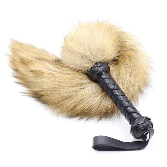 62Cm Soft Fur Tail Spanking Flogger Bdsm Sensation Impact Play
