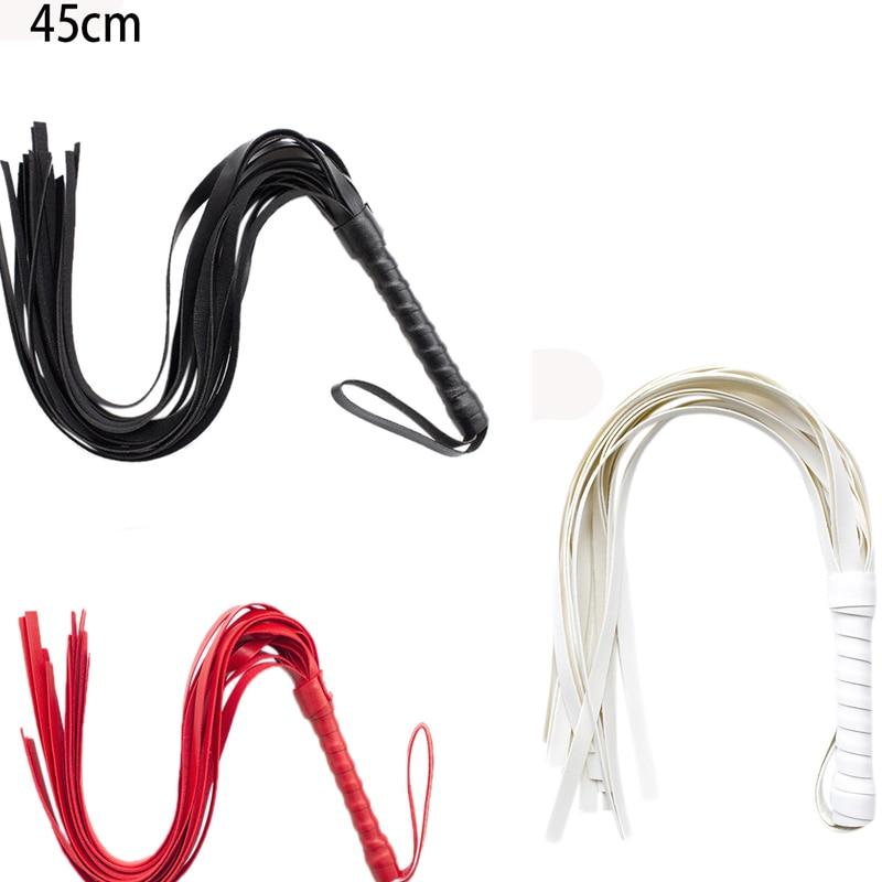 45Cm Black White Red Flogger Bdsm Impact Play Toy