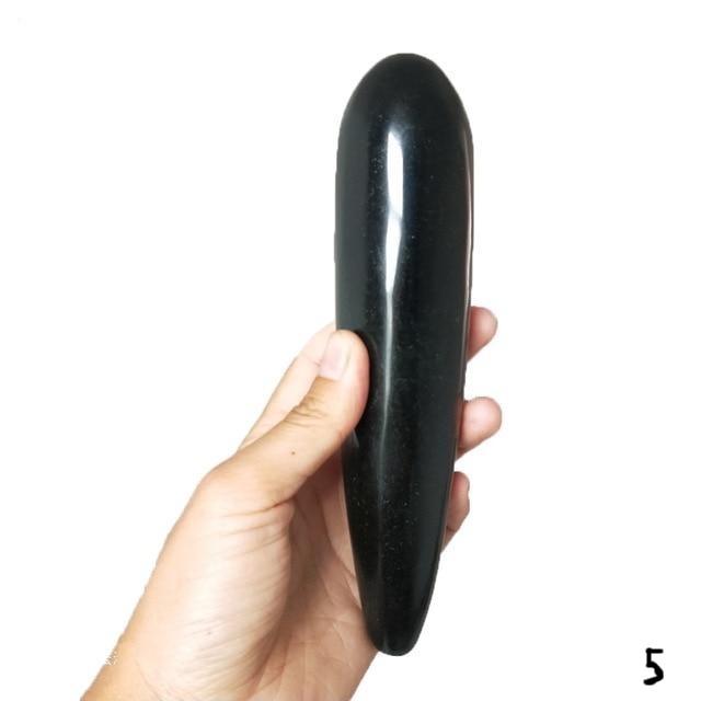 Natural Black Obsidian Massage Wand Dildo Sex Toys Women