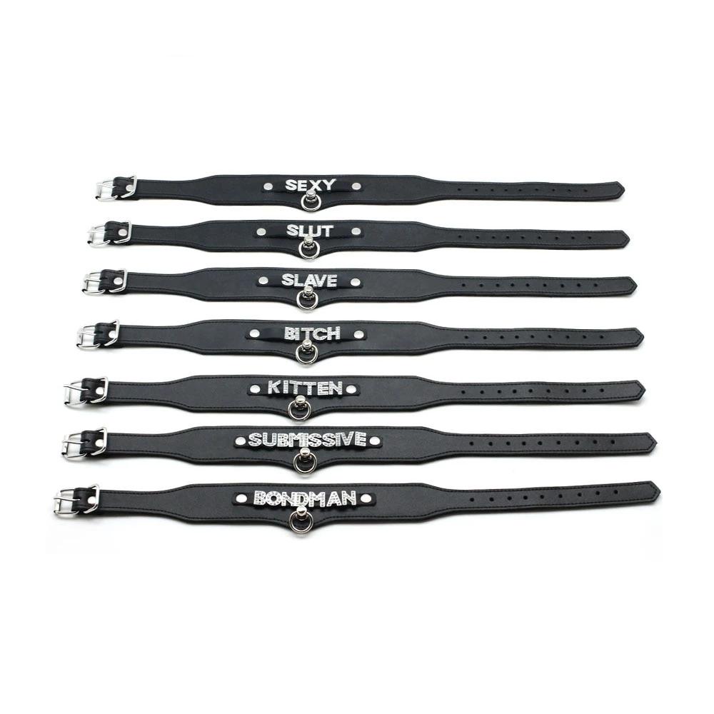 Bdsm Black Leather Adjustable Collar Submissive Sexy Kitten Fetish