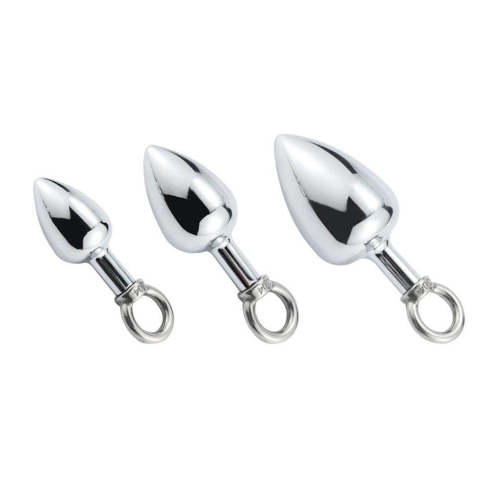 Stainless Steel Anal With Cock Metal Butt Plug Penis Ring