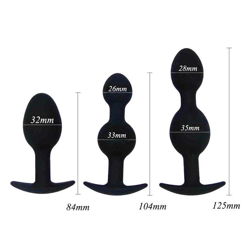 Black Kegel Balls Butt Plug Vibrator Anal Beads Bdsm Training