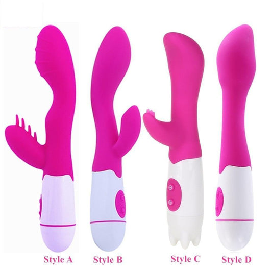 Pink G Spot Rabbit Vibrator Silicone Massager 4 Styles