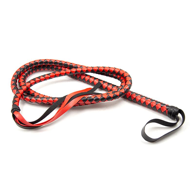 Black Red Snake Whip 210Cm Impact Play Spanking Bondage Kink Fetish