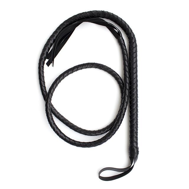 Black Red Snake Whip 210Cm Impact Play Spanking Bondage Kink Fetish
