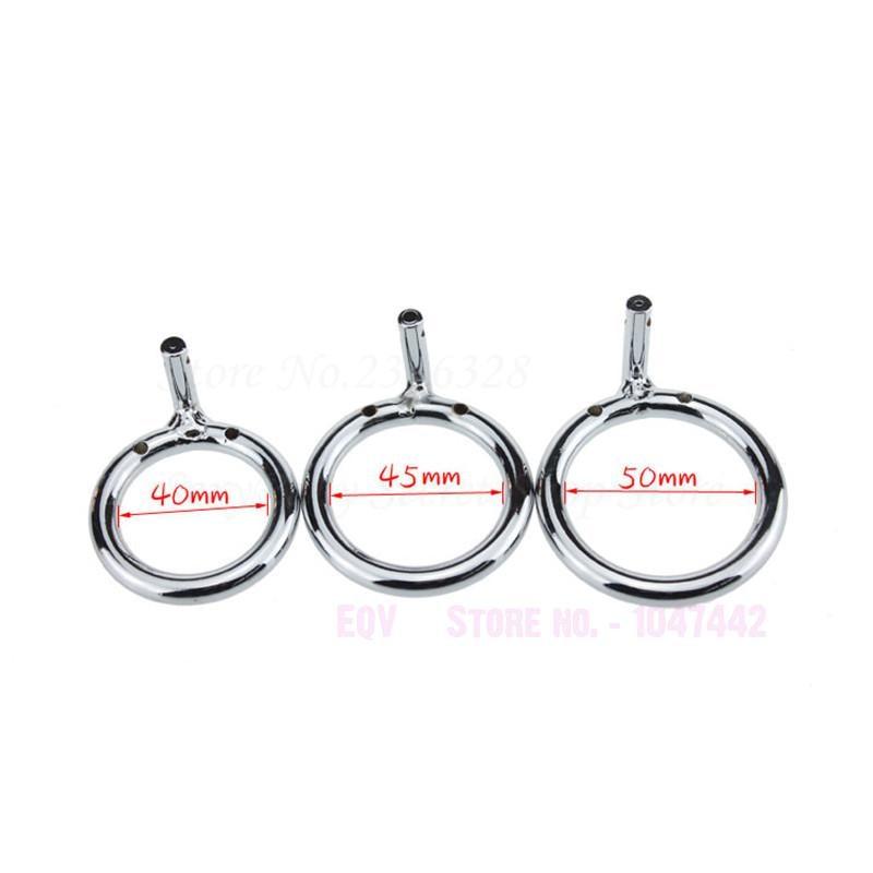 Stainless Steel Locking Cock Cage Male Chastity Penis Ring Bdsm