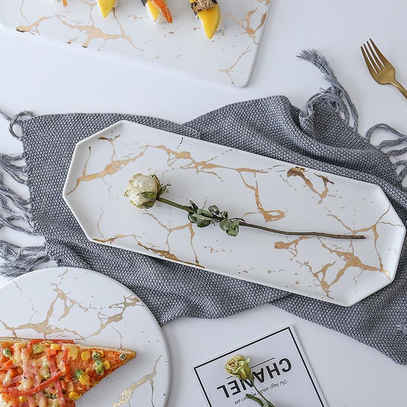 Sophisticated Marble Serving Tray Tableware Decor