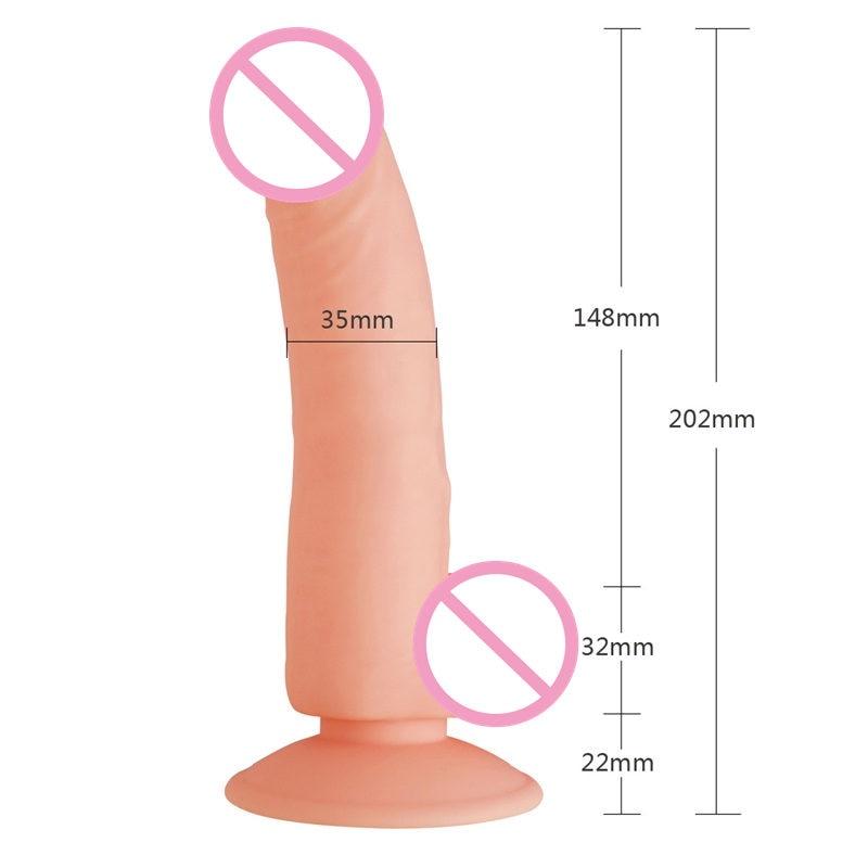20Cm Silicone Dong Realistic Penis Dildo Suction Cup Masturbation