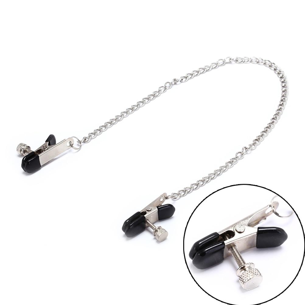 Stainless Steel Metal Chain Nipple Clamps Bdsm Bondage Restraints Kink