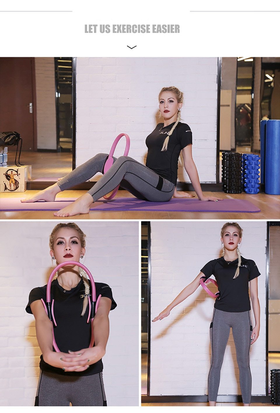 Yoga Pilates Ring Wheel Magic Fitness Circle Slimming Body Training Exercise