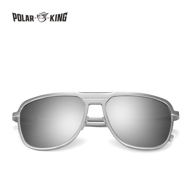Aluminium Frame Silver Mirror Polarized Sunglasses For Men Eye Protection