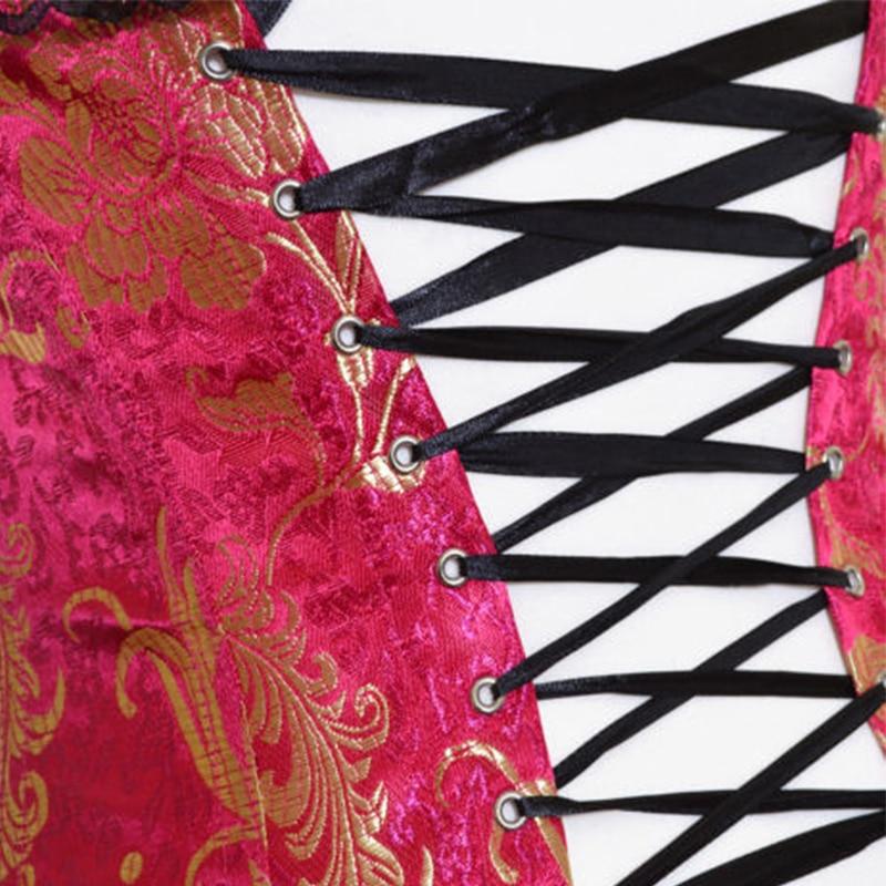 Blue Red Corset Gold Lace Trim Sexy Lingerie Kink Bdsm Fetish Clothing