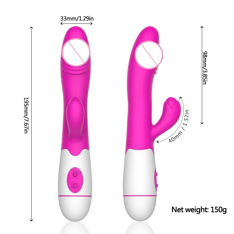 30 Speed Rechargeable Rabbit Vibrator Clit G Spot Women Sex Toy