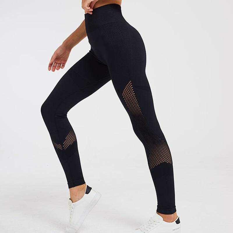 Black / Pink Yoga Leggings High Rise Tummy Control Gym Fitness Workout