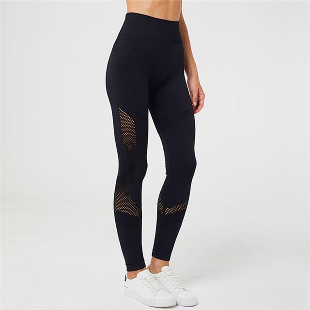 Black / Pink Yoga Leggings High Rise Tummy Control Gym Fitness Workout